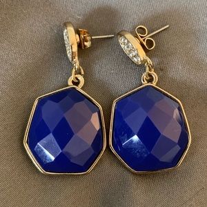 Blue and Gold Earrings